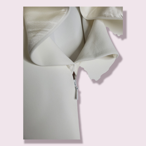 BHLDN Badgley Mischka Heather Ivory Wedding Gown Ruffled Back Women's Size 0 - Picture 10 of 13